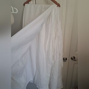 QUINCE organic cotton Queen size flat sheet bright white luxury top sheet USA